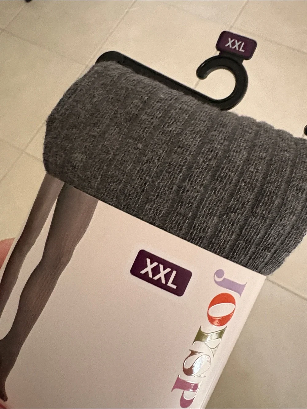 NWT XXL 2X grey ribbed tights cotton 2033